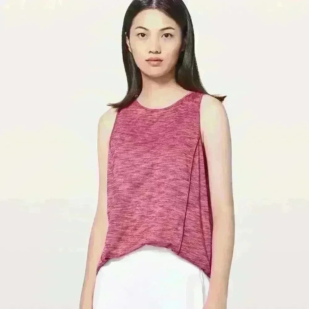 Lululemon Low Key Tank Heathered Ruby Red Size 6 Active Athletic Lightweight